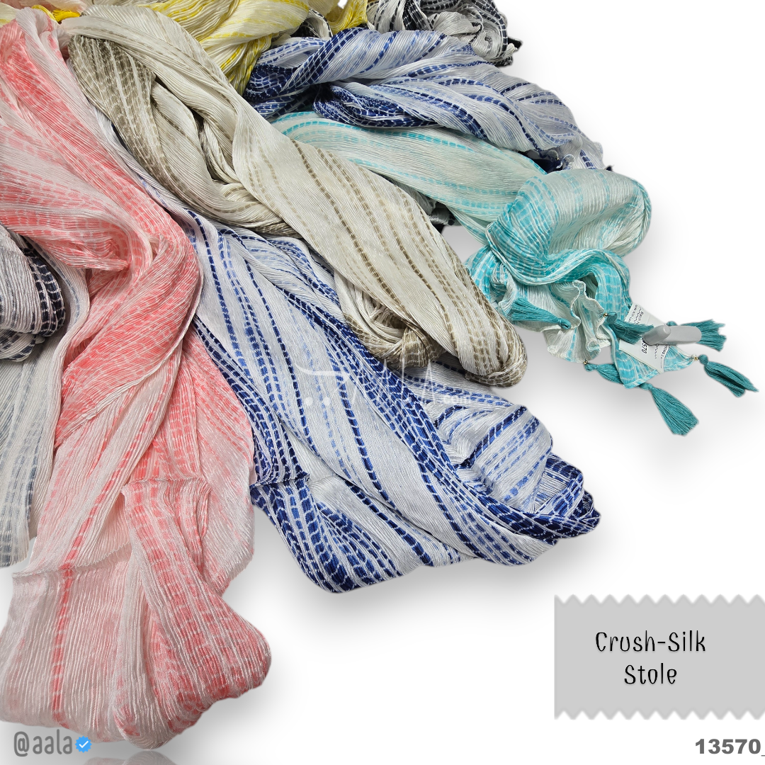 Crush Silk Blend Dupatta-20-Inches MULTIPLE-OPTIONS 2.00-Metres #13570