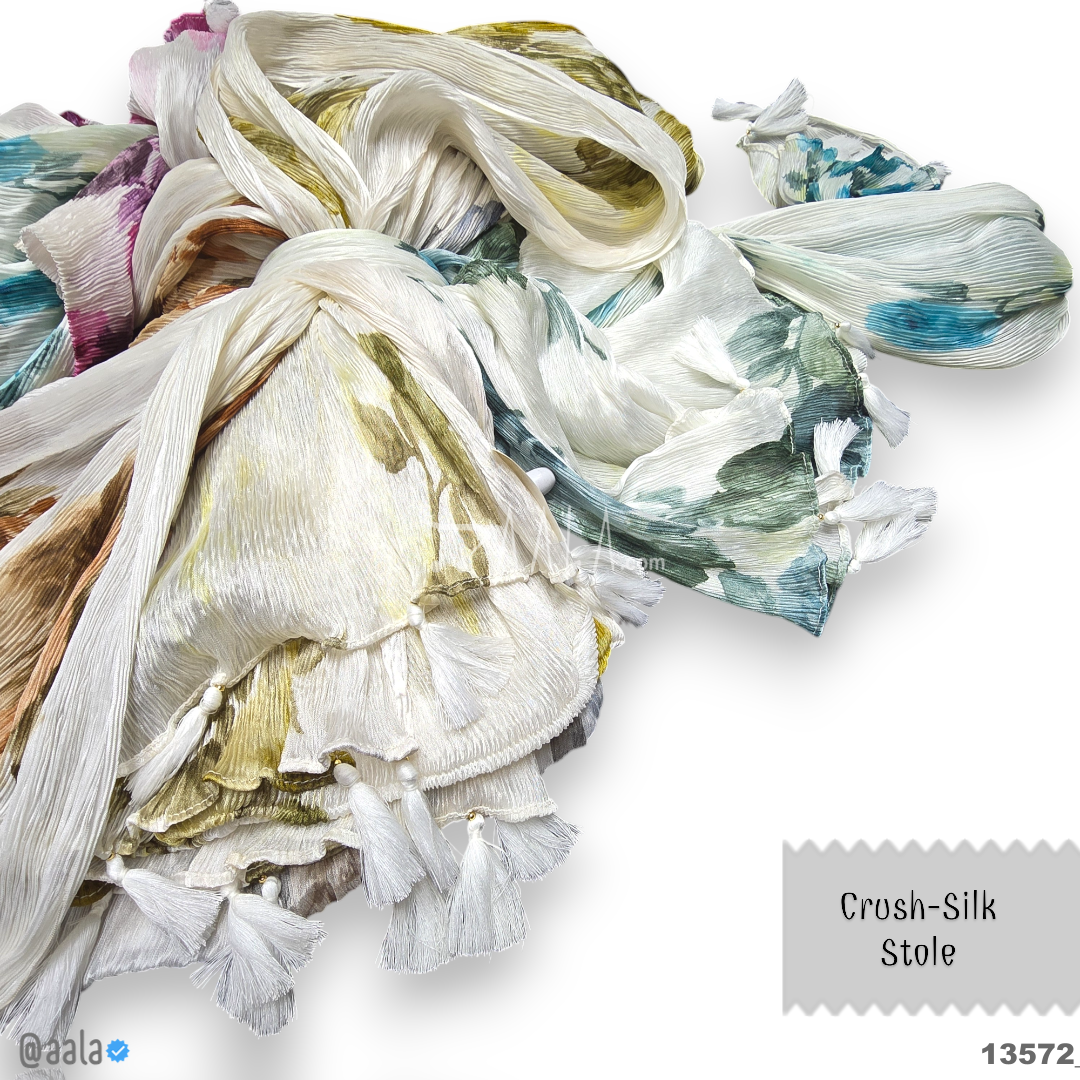 Crush Silk Blend Dupatta-20-Inches MULTIPLE-OPTIONS 2.00-Metres #13572