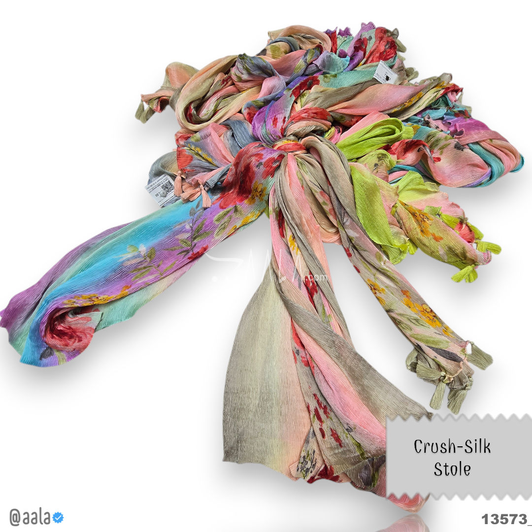 Crush Silk Blend Dupatta-20-Inches MULTIPLE-OPTIONS 2.00-Metres #13573