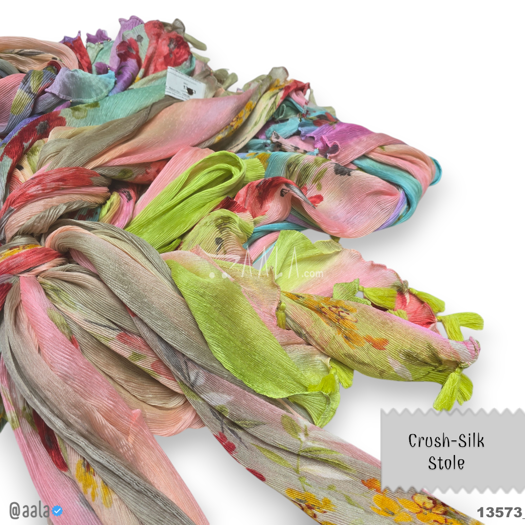 Crush Silk Blend Dupatta-20-Inches MULTIPLE-OPTIONS 2.00-Metres #13573