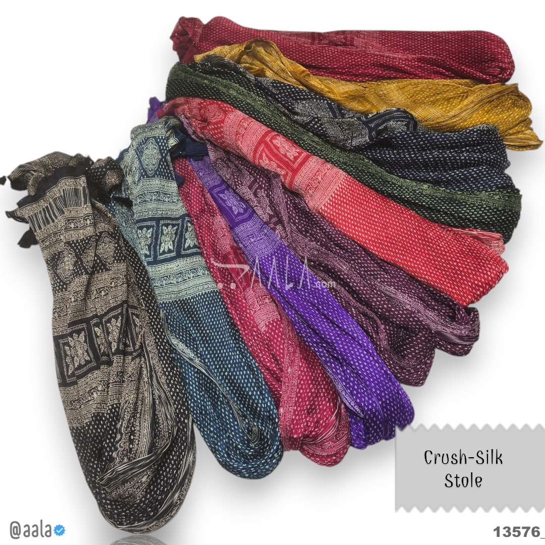 Crush Silk Blend Dupatta-20-Inches MULTIPLE-OPTIONS 2.00-Metres 