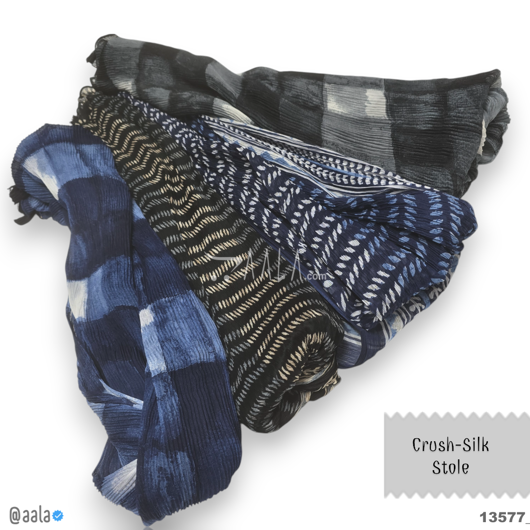 Crush Silk Blend Dupatta-20-Inches MULTIPLE-OPTIONS 2.00-Metres 