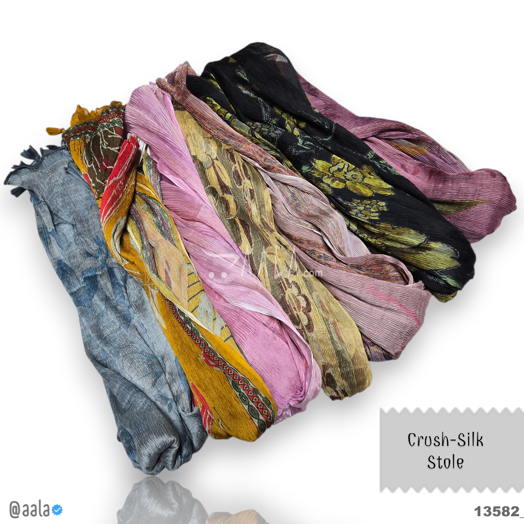 Crush Silk Blend Dupatta-20-Inches MULTIPLE-OPTIONS 2.00-Metres 