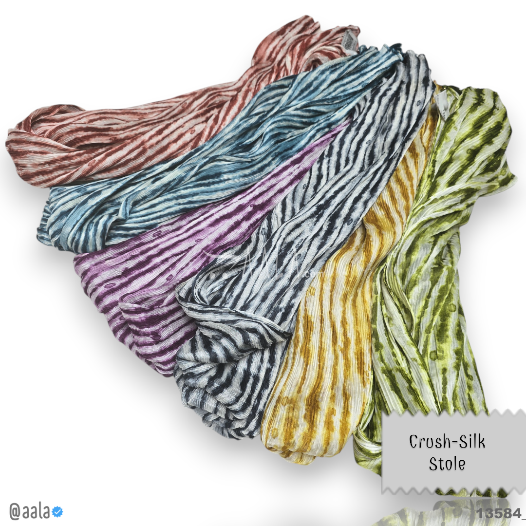 Crush Silk Blend Dupatta-20-Inches MULTIPLE-OPTIONS 2.00-Metres #13584