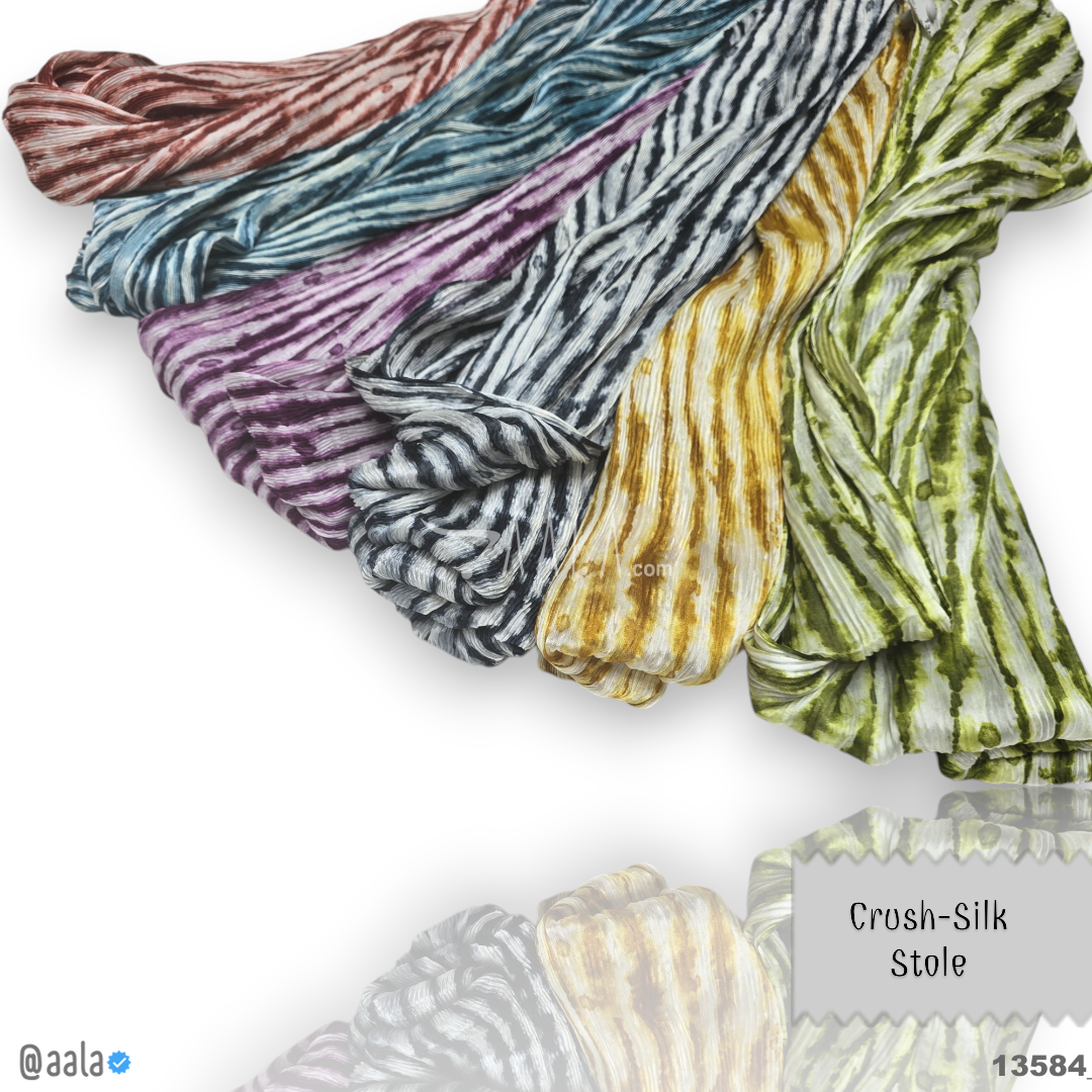 Crush Silk Blend Dupatta-20-Inches MULTIPLE-OPTIONS 2.00-Metres #13584