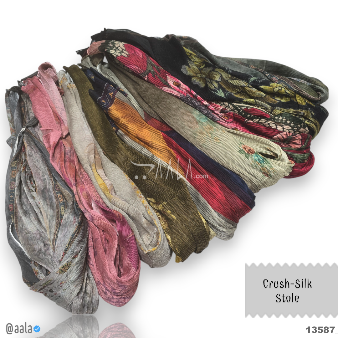Crush Silk Blend Dupatta-20-Inches MULTIPLE-OPTIONS 2.00-Metres #13587