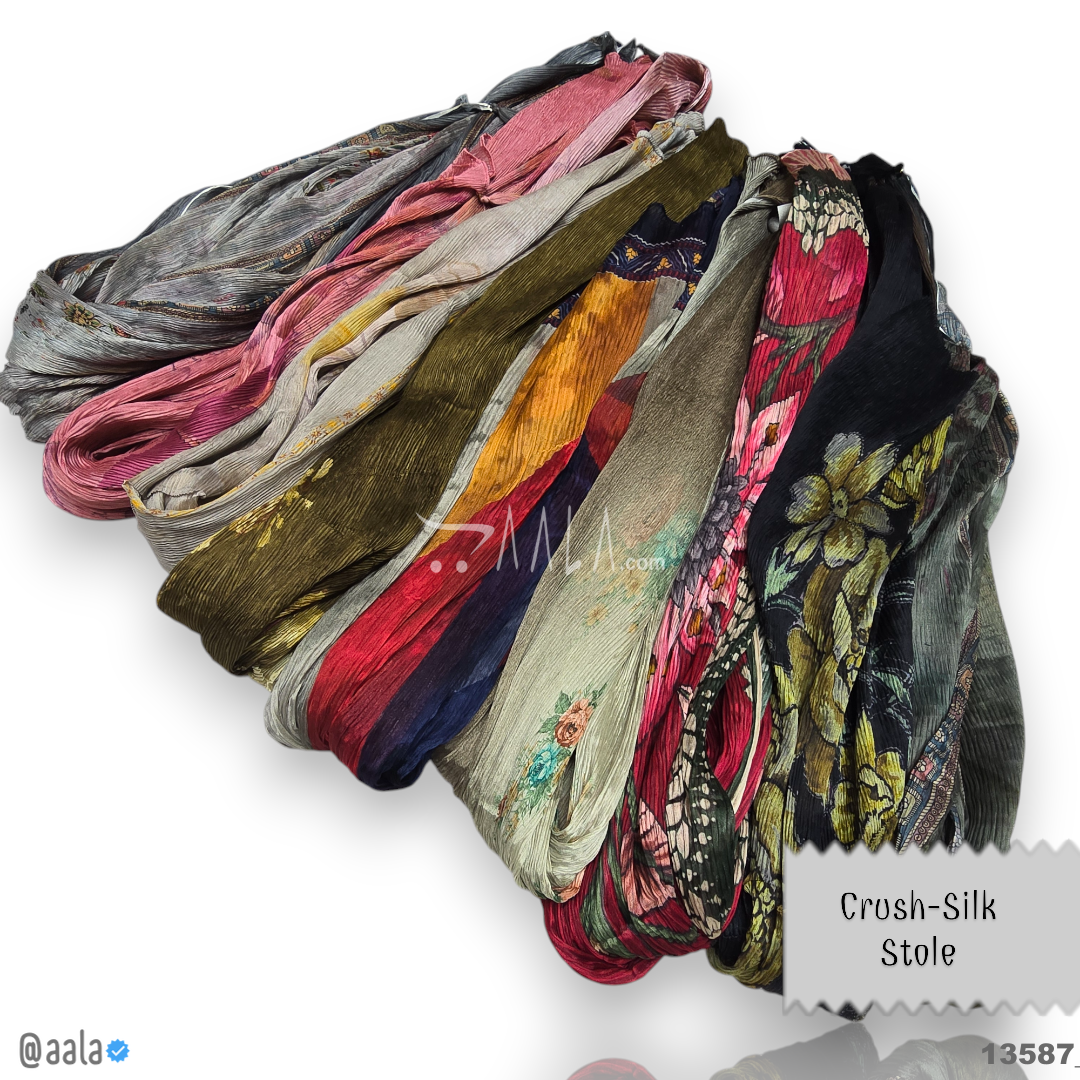 Crush Silk Blend Dupatta-20-Inches MULTIPLE-OPTIONS 2.00-Metres #13587