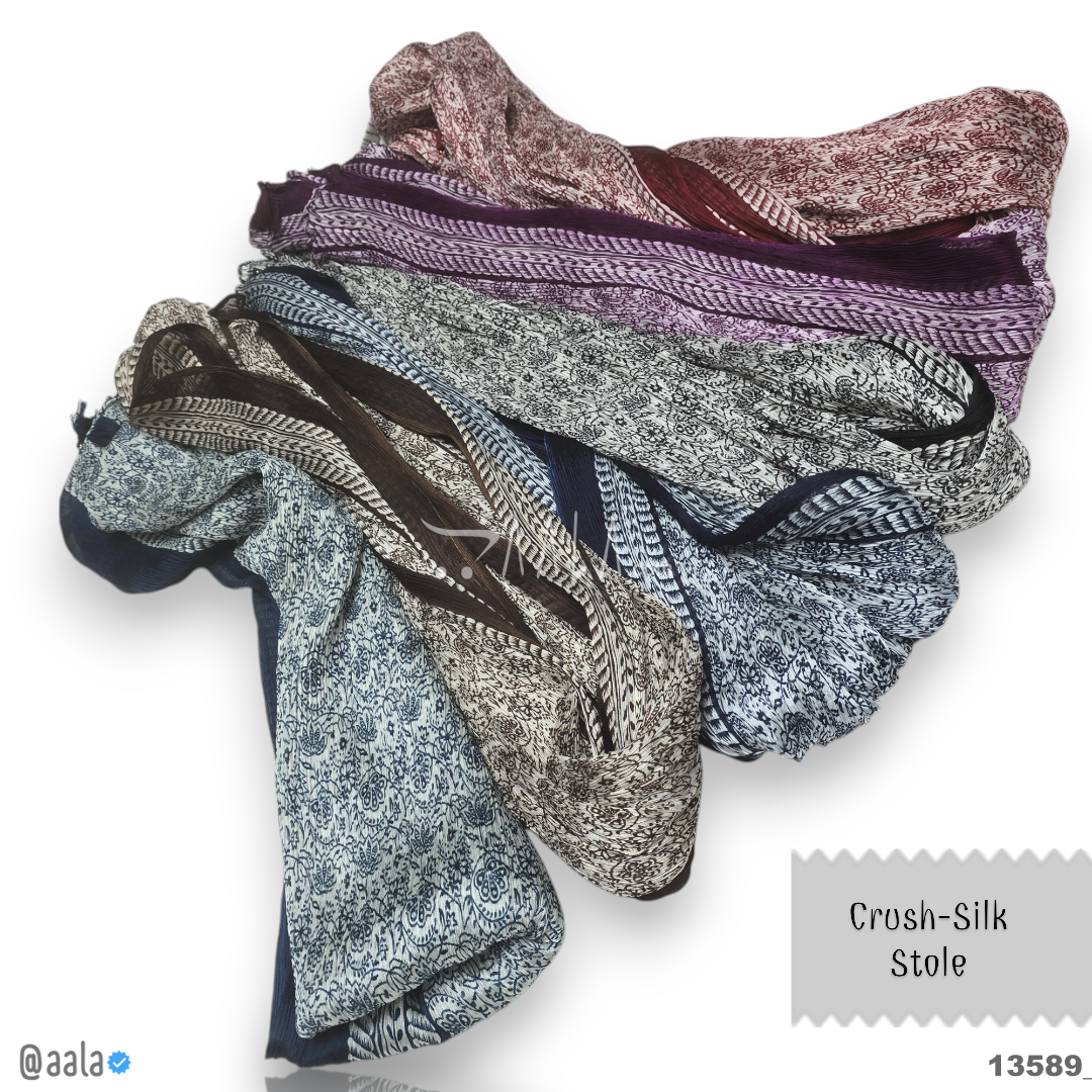 Crush Silk Blend Dupatta-20-Inches MULTIPLE-OPTIONS 2.00-Metres #13589