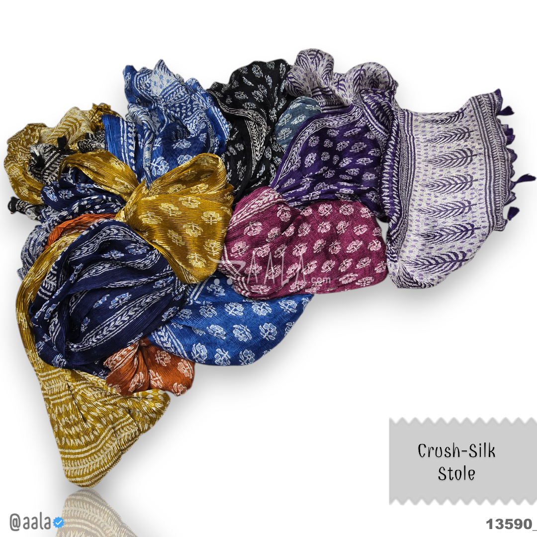 Crush Silk Blend Dupatta-20-Inches MULTIPLE-OPTIONS 2.00-Metres 