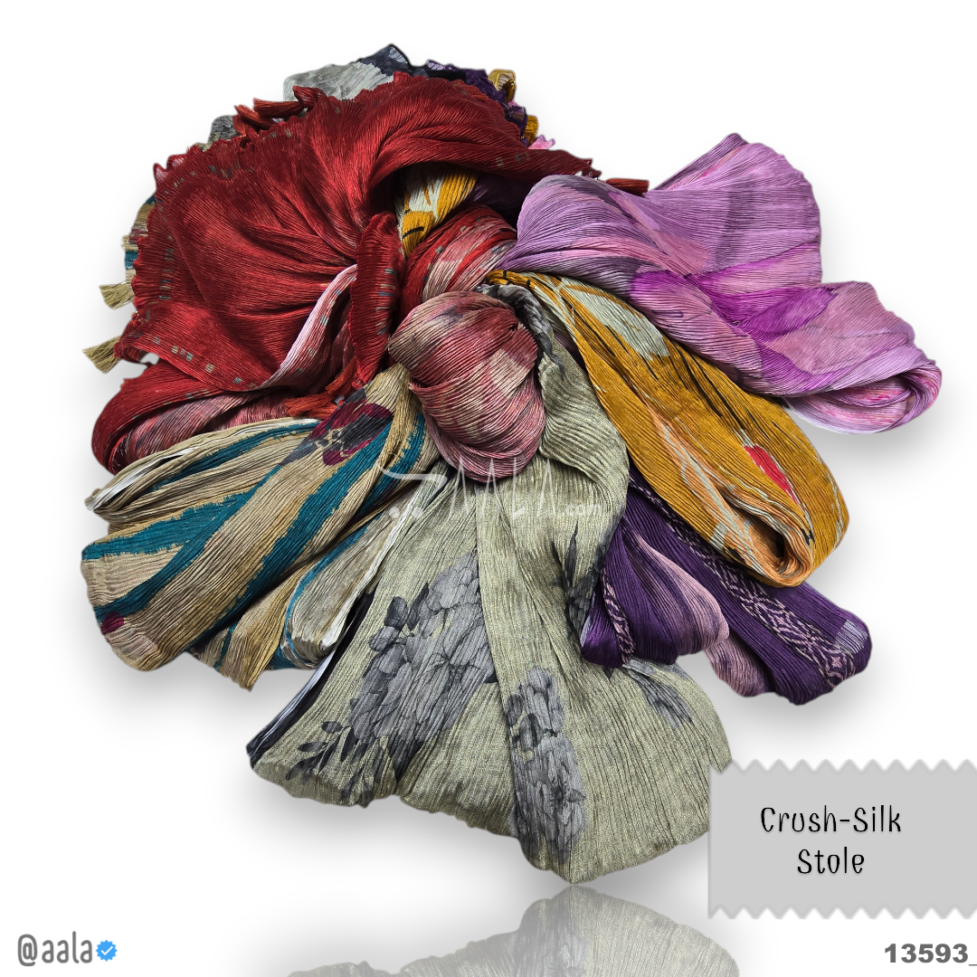 Crush Silk Blend Dupatta-20-Inches MULTIPLE-OPTIONS 2.00-Metres #13593