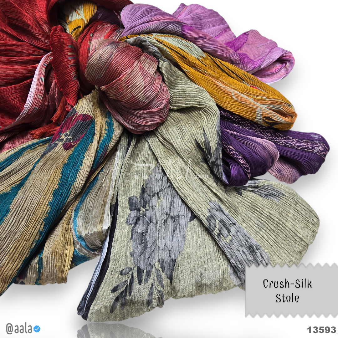 Crush Silk Blend Dupatta-20-Inches MULTIPLE-OPTIONS 2.00-Metres #13593