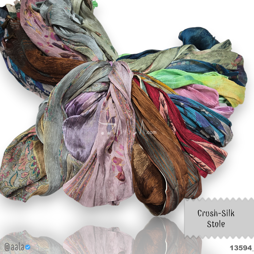 Crush Silk Blend Dupatta-20-Inches MULTIPLE-OPTIONS 2.00-Metres #13594