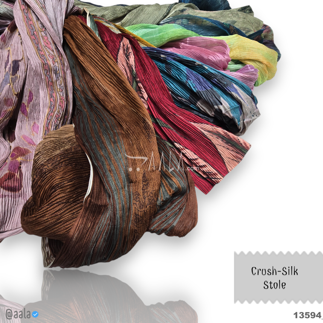 Crush Silk Blend Dupatta-20-Inches MULTIPLE-OPTIONS 2.00-Metres #13594