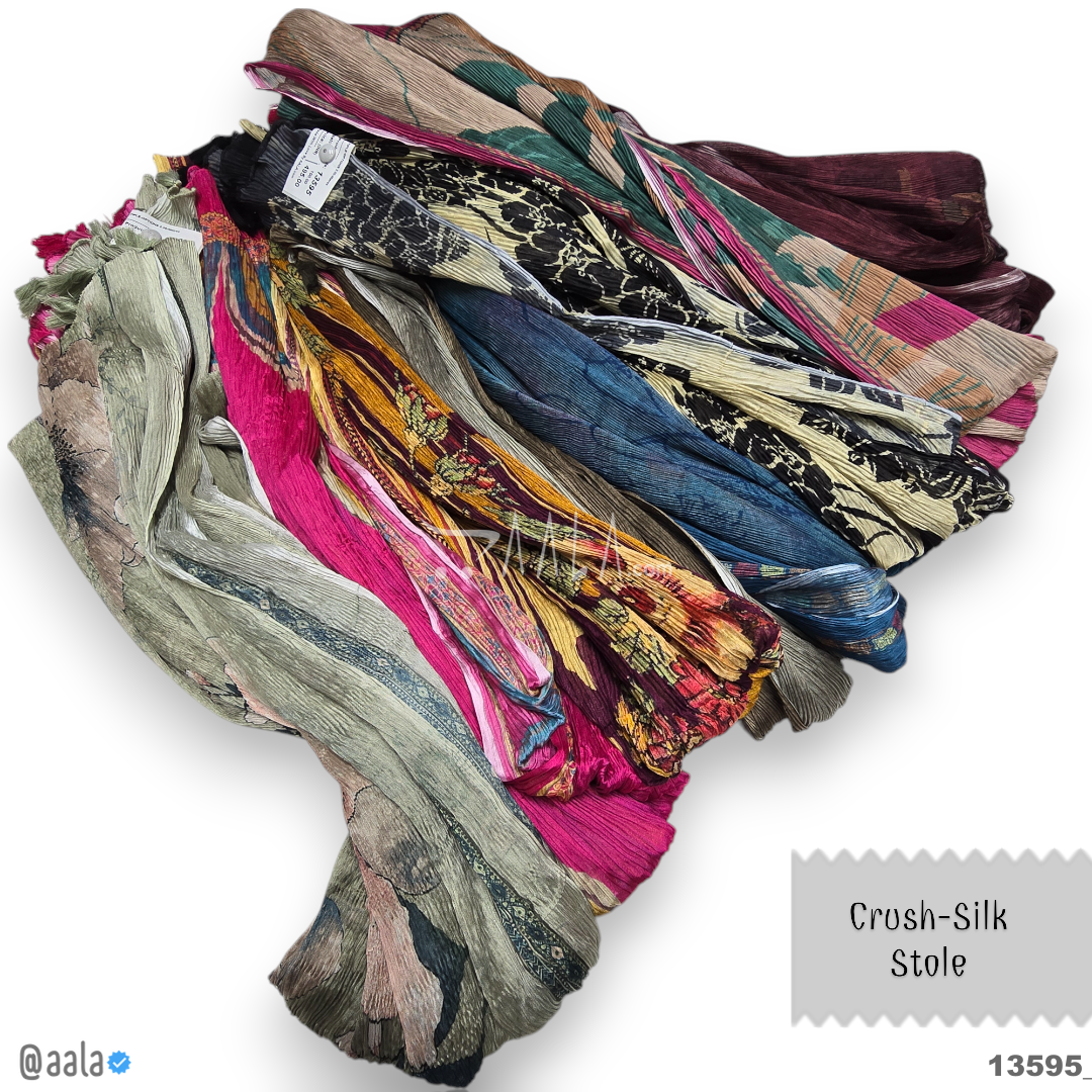 Crush Silk Blend Dupatta-20-Inches MULTIPLE-OPTIONS 2.00-Metres #13595