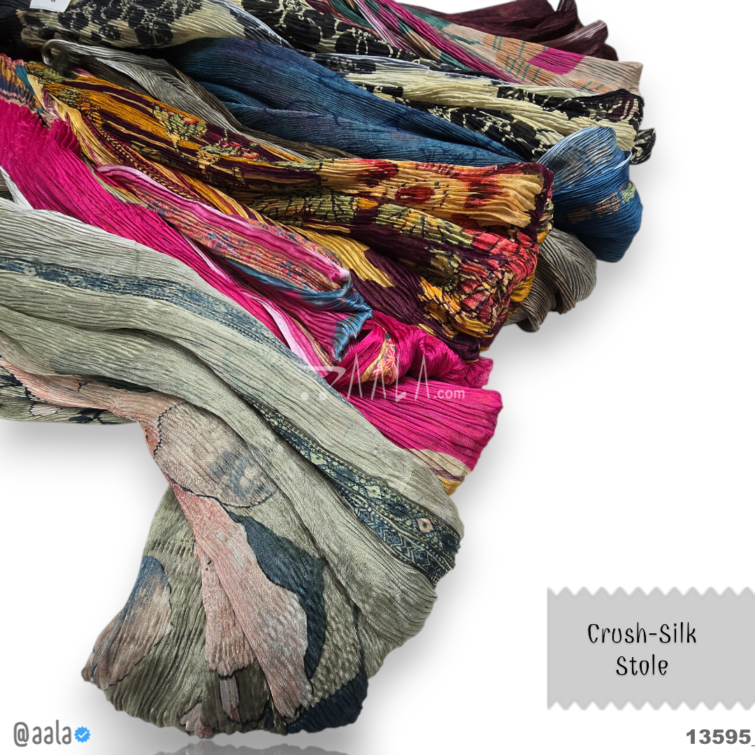 Crush Silk Blend Dupatta-20-Inches MULTIPLE-OPTIONS 2.00-Metres #13595