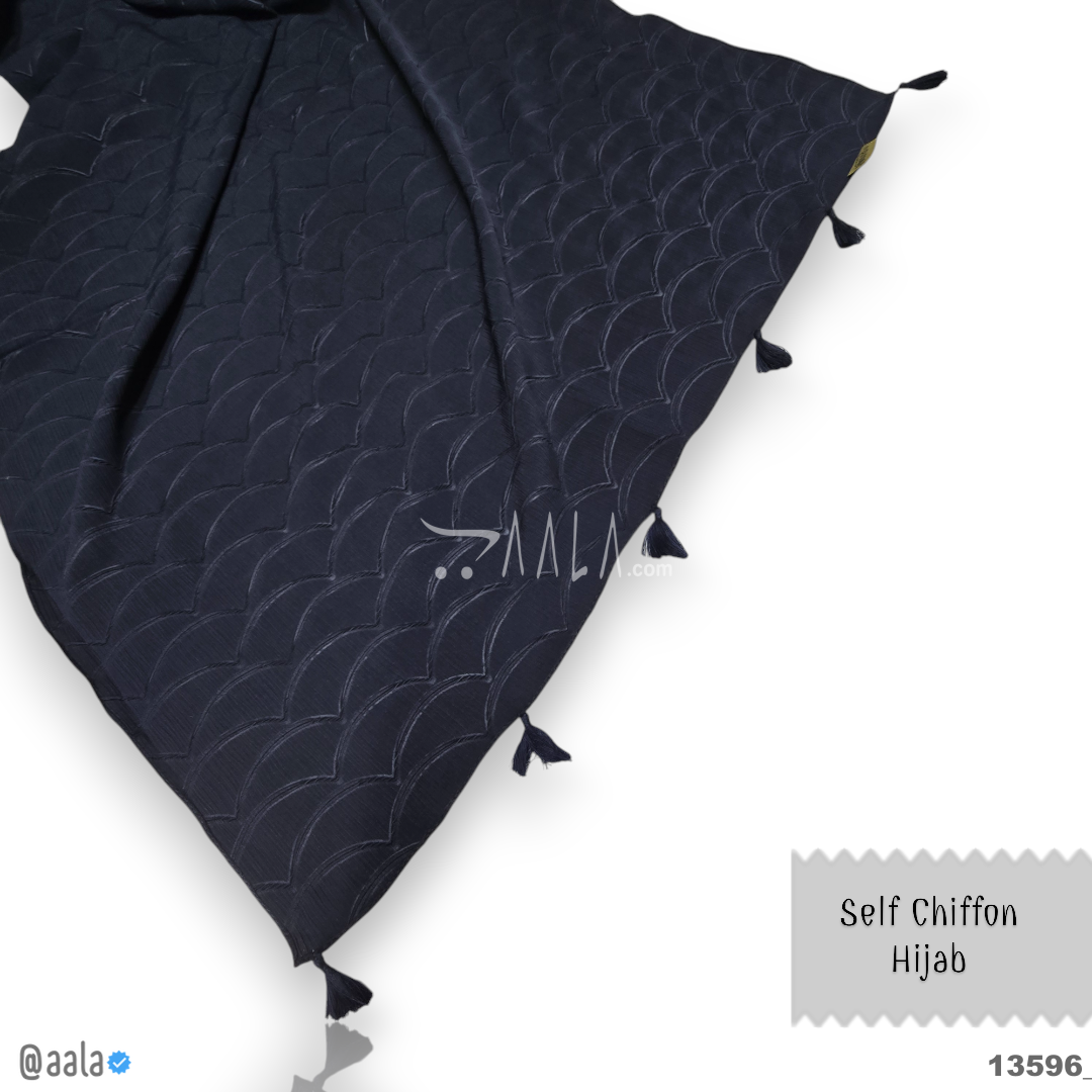 Self Chiffon Blend Dupatta-28-Inches BLUE 2.25-Metres 