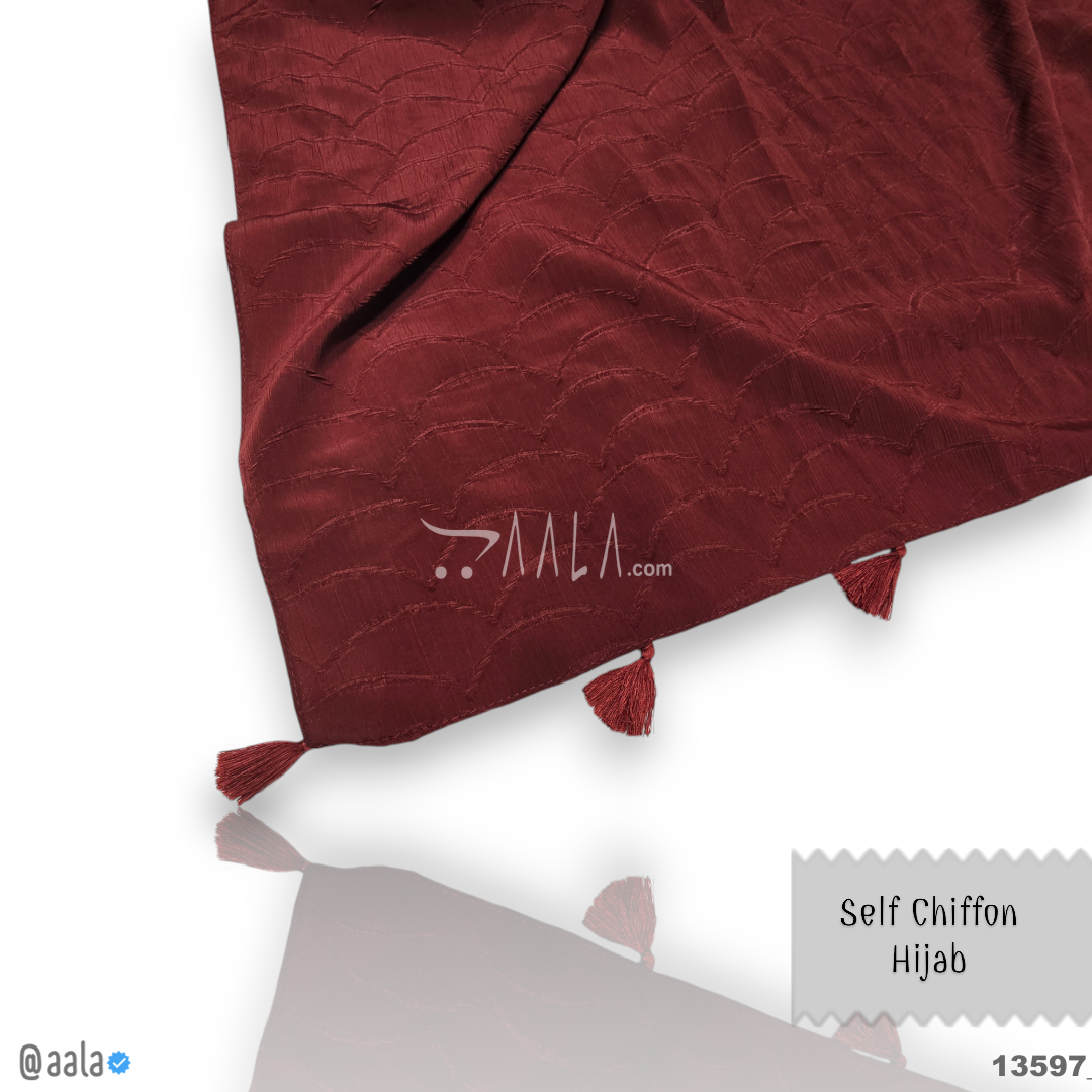 Self Chiffon Blend Dupatta-28-Inches MAROON 2.25-Metres 