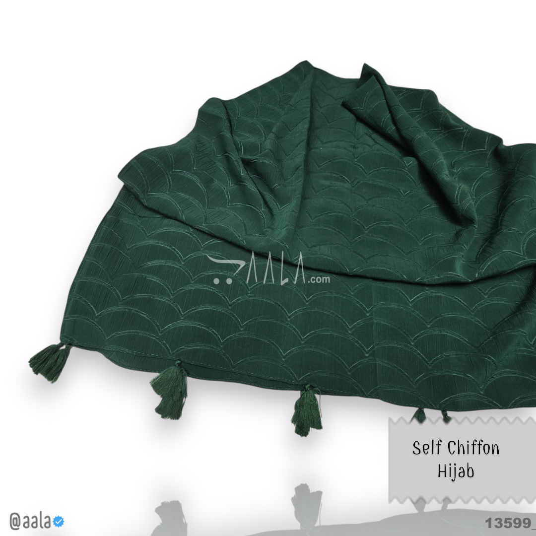 Self Chiffon Blend Dupatta-28-Inches GREEN 2.25-Metres #13599