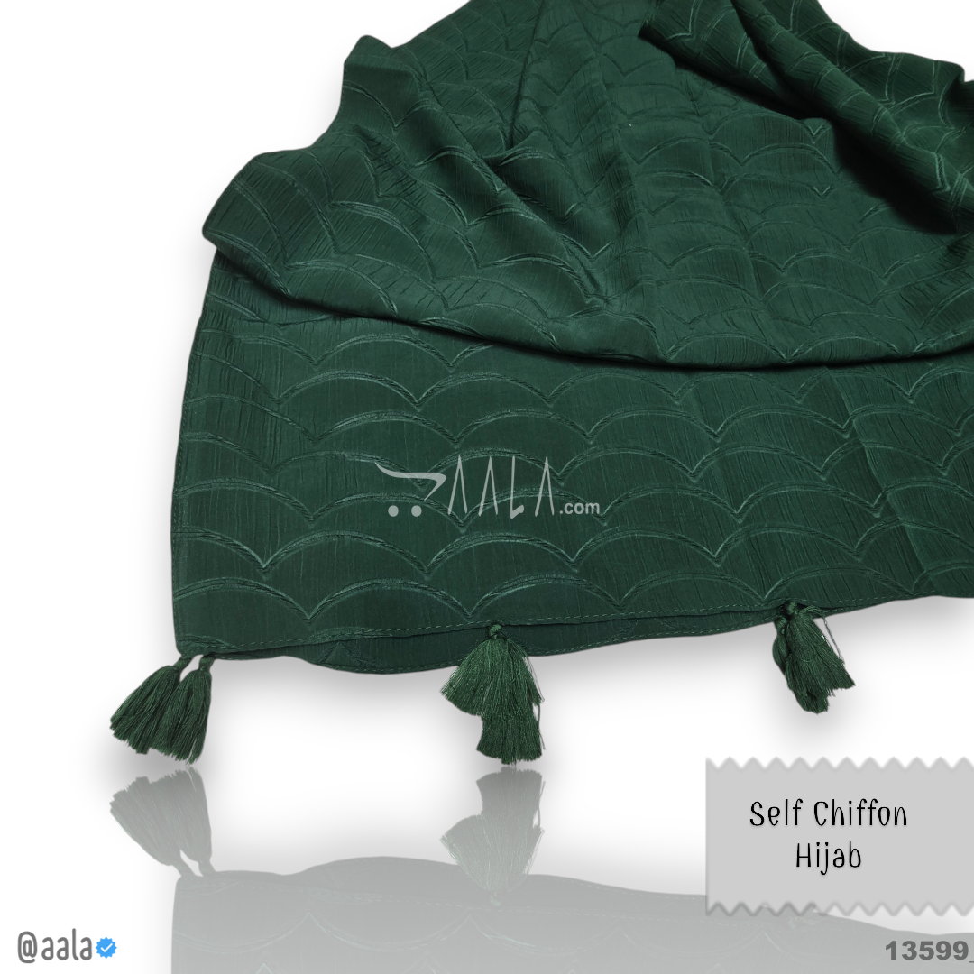 Self Chiffon Blend Dupatta-28-Inches GREEN 2.25-Metres #13599