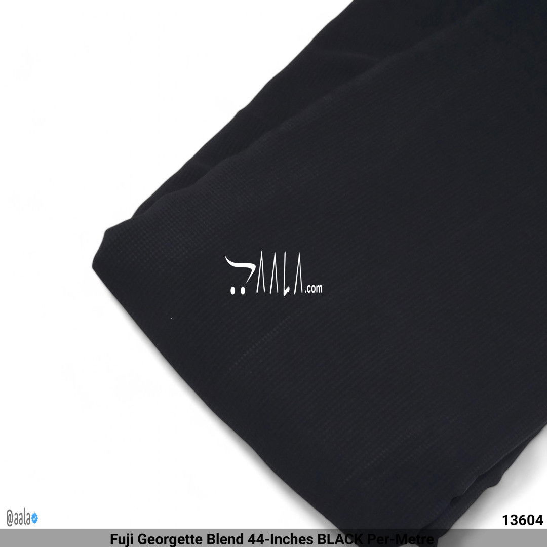 Fuji Georgette Blend 44-Inches BLACK Per-Metre #13604