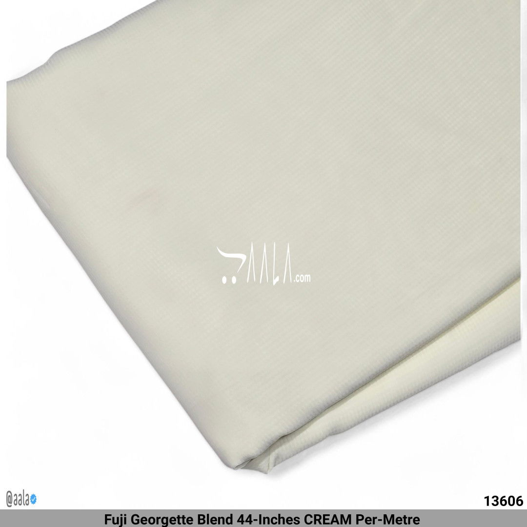 Fuji Georgette Blend 44-Inches CREAM Per-Metre #13606
