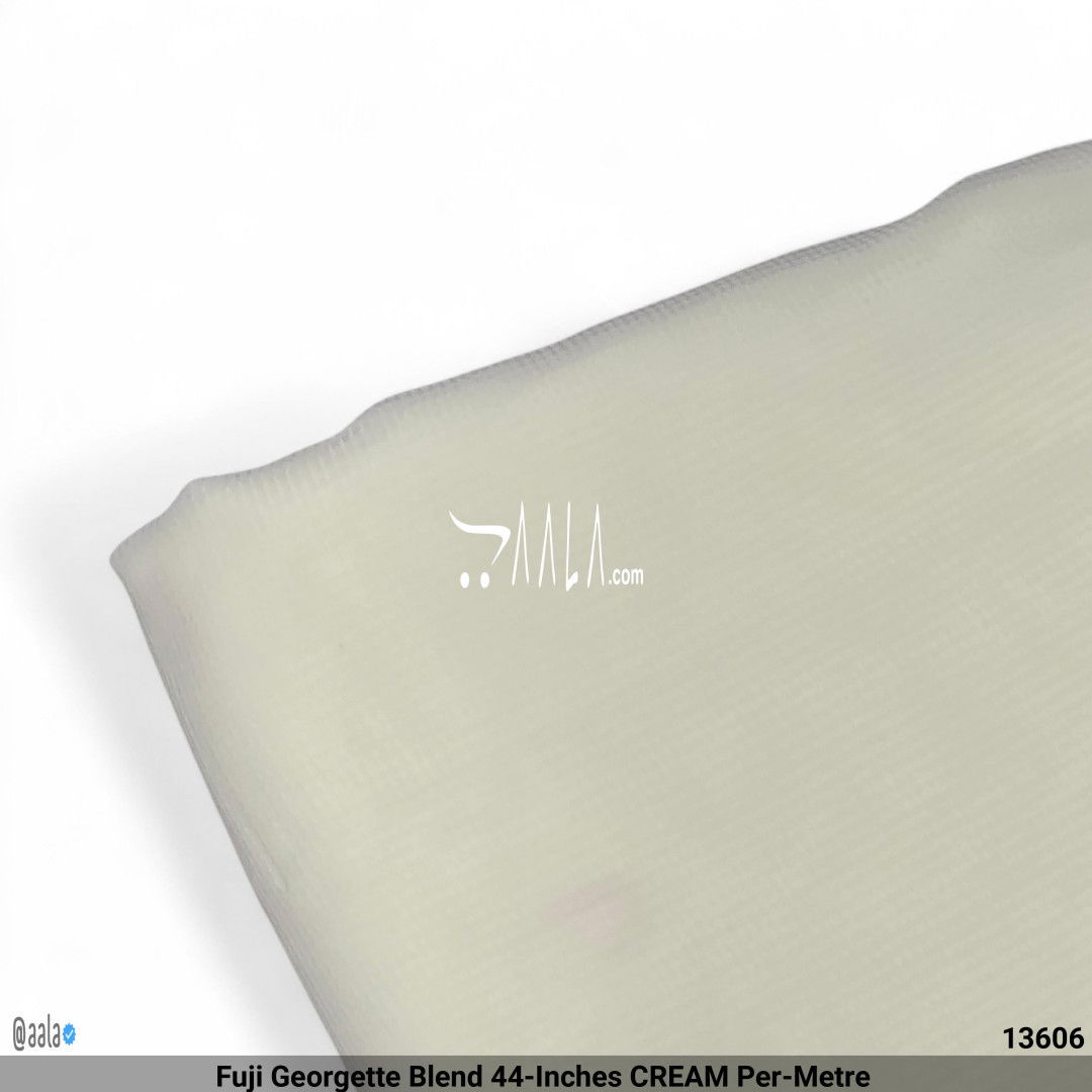Fuji Georgette Blend 44-Inches CREAM Per-Metre #13606