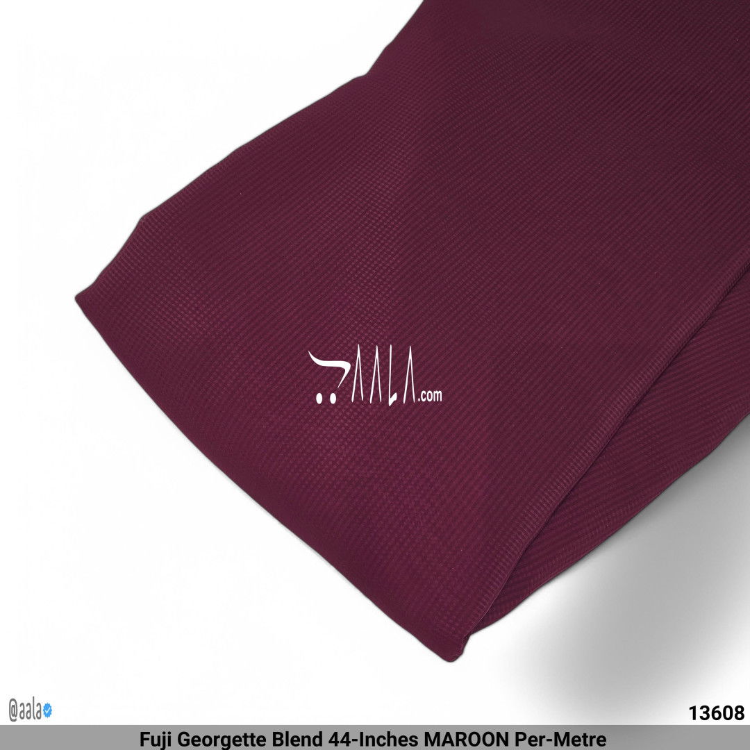 Fuji Georgette Blend 44-Inches MAROON Per-Metre #13608