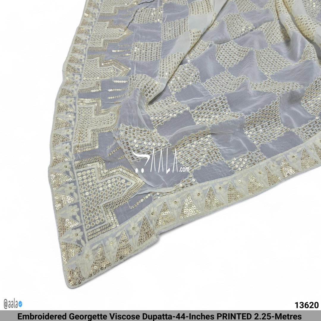 Embroidered Georgette Viscose Dupatta-44-Inches PRINTED 2.25-Metres 
