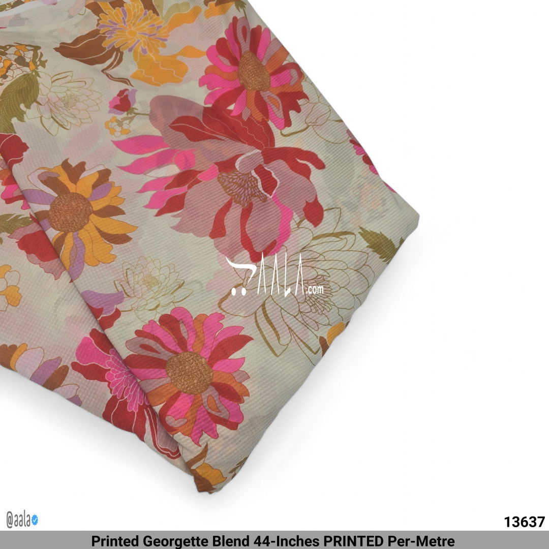 Printed Georgette Blend 44-Inches PRINTED Per-Metre #13637
