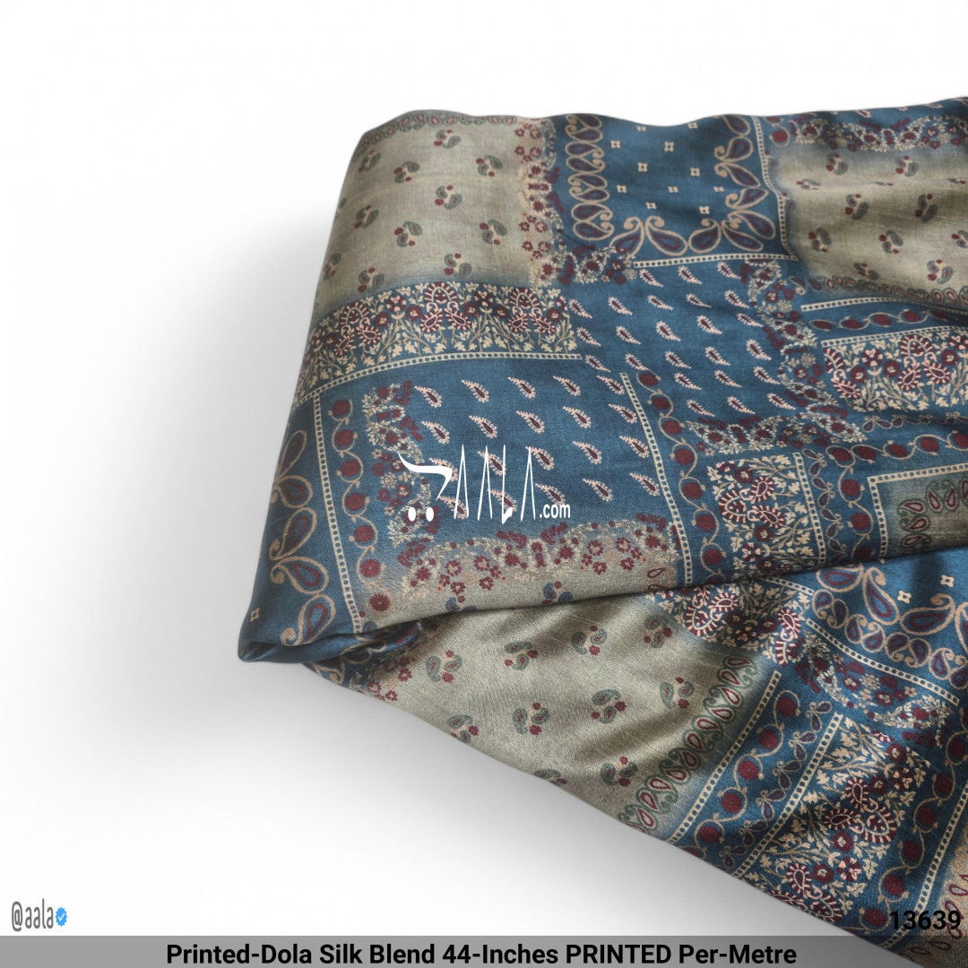 Printed-Dola Silk Blend 44-Inches PRINTED Per-Metre #13639