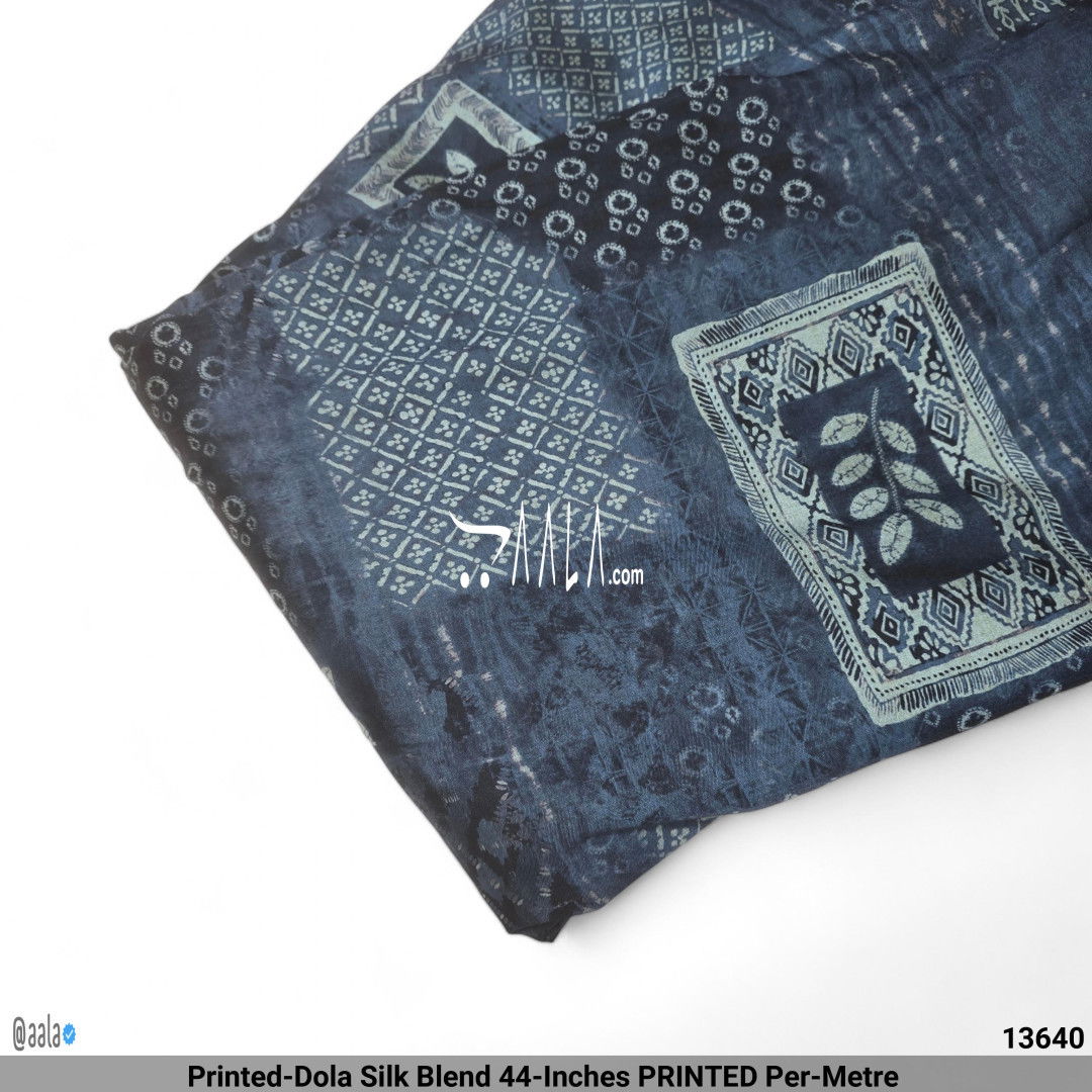 Printed-Dola Silk Blend 44-Inches PRINTED Per-Metre #13640