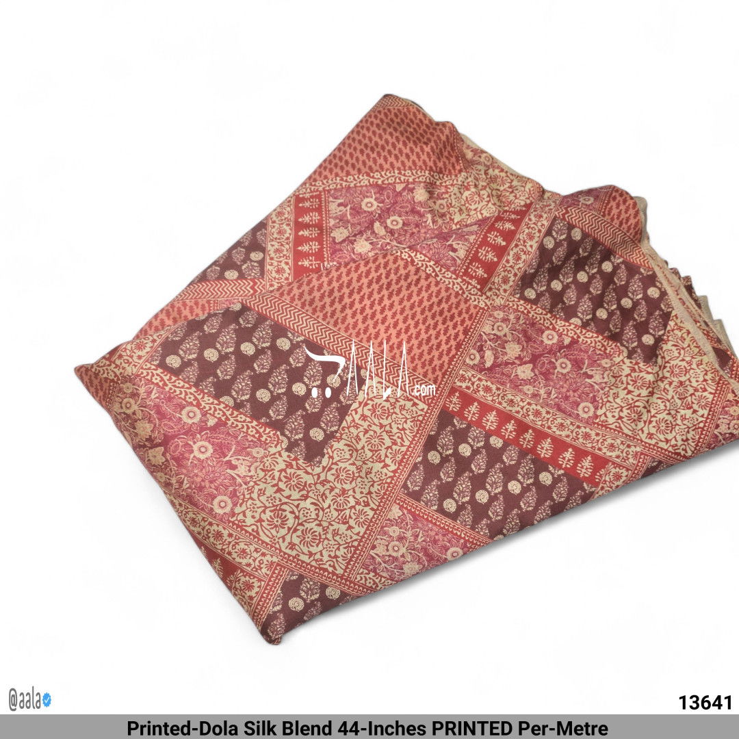 Printed-Dola Silk Blend 44-Inches PRINTED Per-Metre #13641
