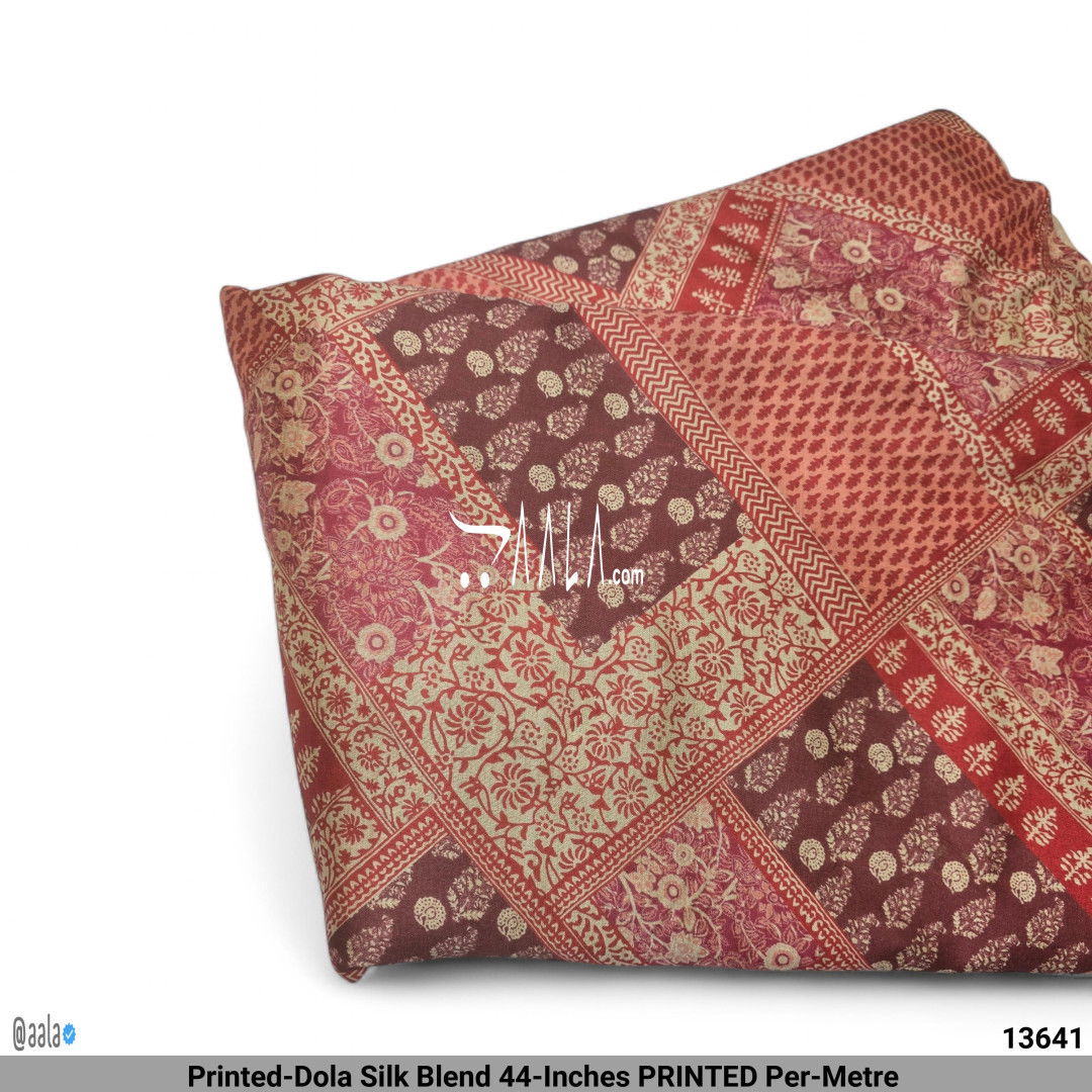 Printed-Dola Silk Blend 44-Inches PRINTED Per-Metre #13641