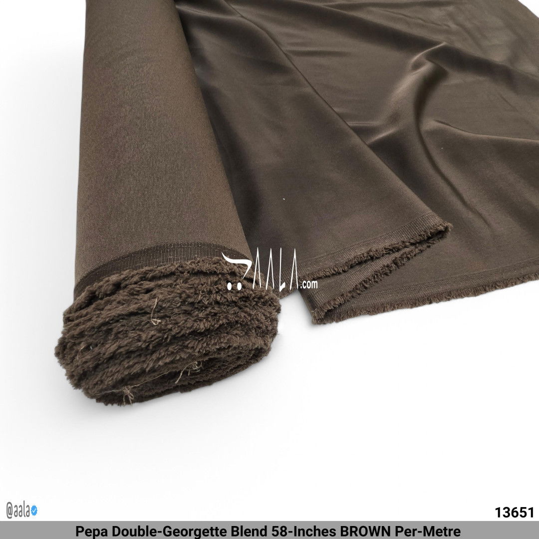 Pepa Double-Georgette Blend 58-Inches BROWN Per-Metre #13651