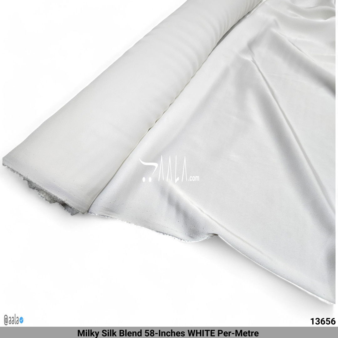 Milky Silk Blend 58-Inches WHITE Per-Metre #13656
