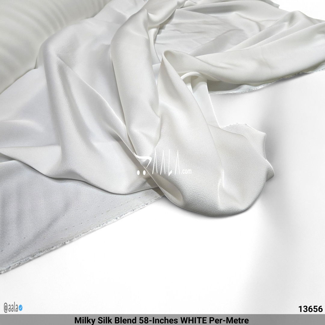Milky Silk Blend 58-Inches WHITE Per-Metre #13656