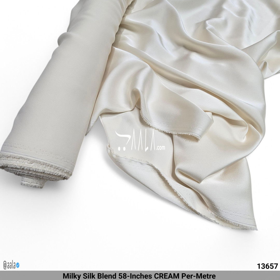 Milky Silk Blend 58-Inches CREAM Per-Metre #13657