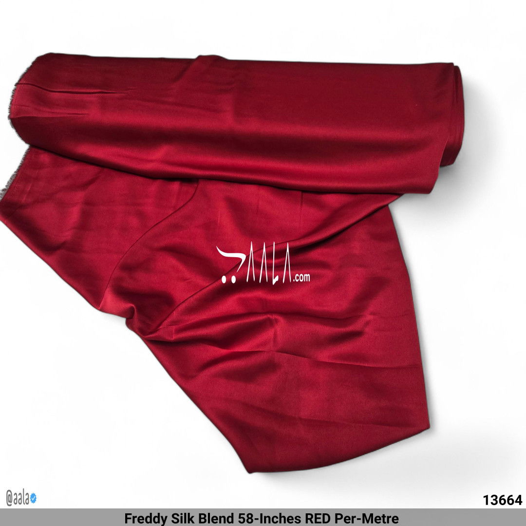 Freddy Silk Blend 58-Inches RED Per-Metre #13664