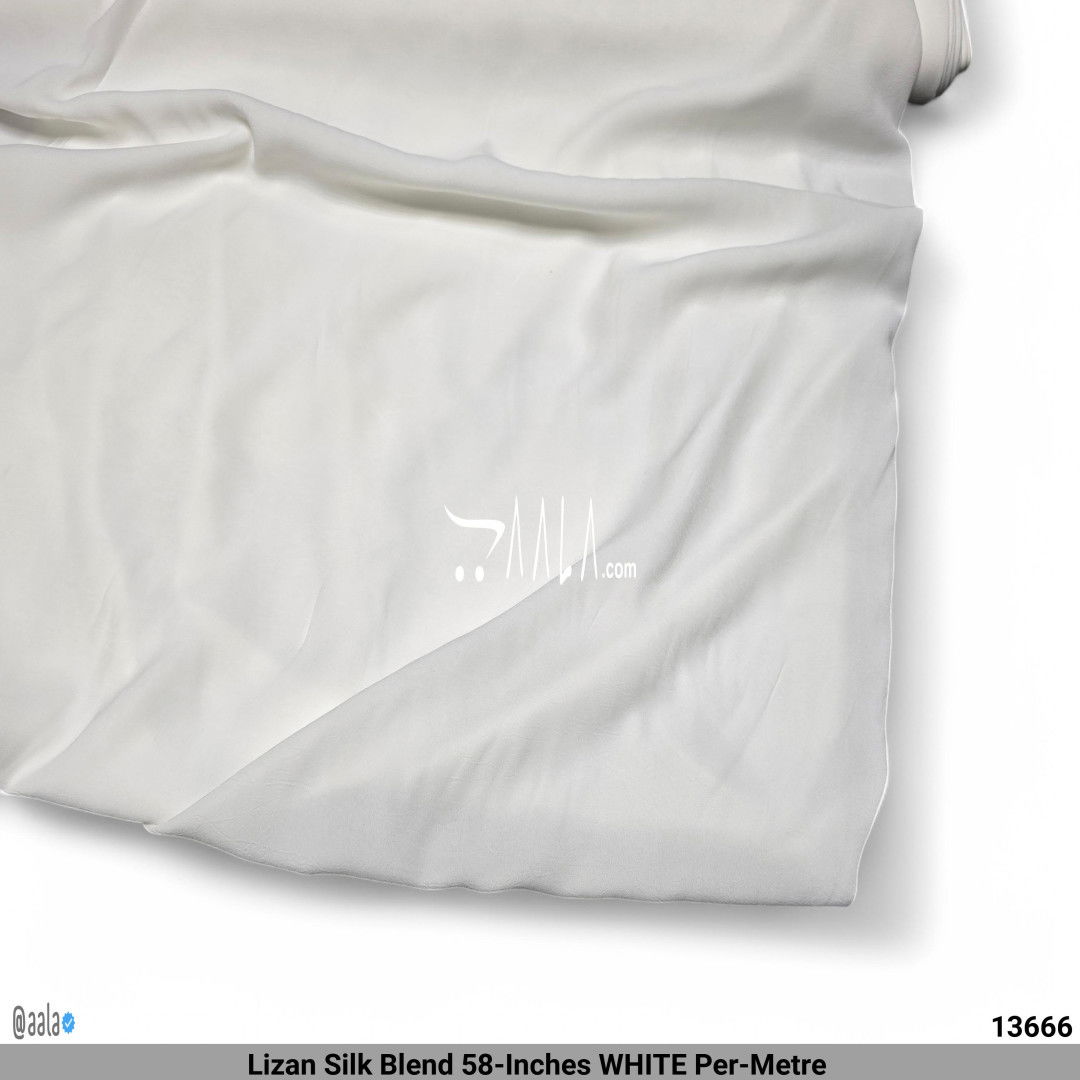 Lizan Silk Blend 58-Inches WHITE Per-Metre #13666