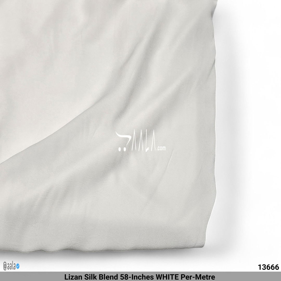Lizan Silk Blend 58-Inches WHITE Per-Metre #13666