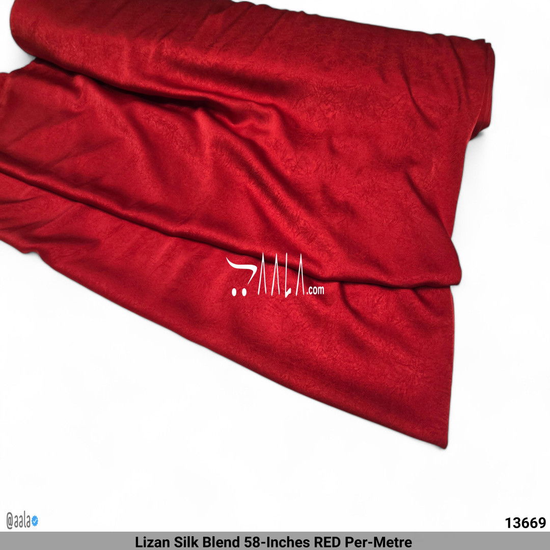 Lizan Silk Blend 58-Inches RED Per-Metre #13669