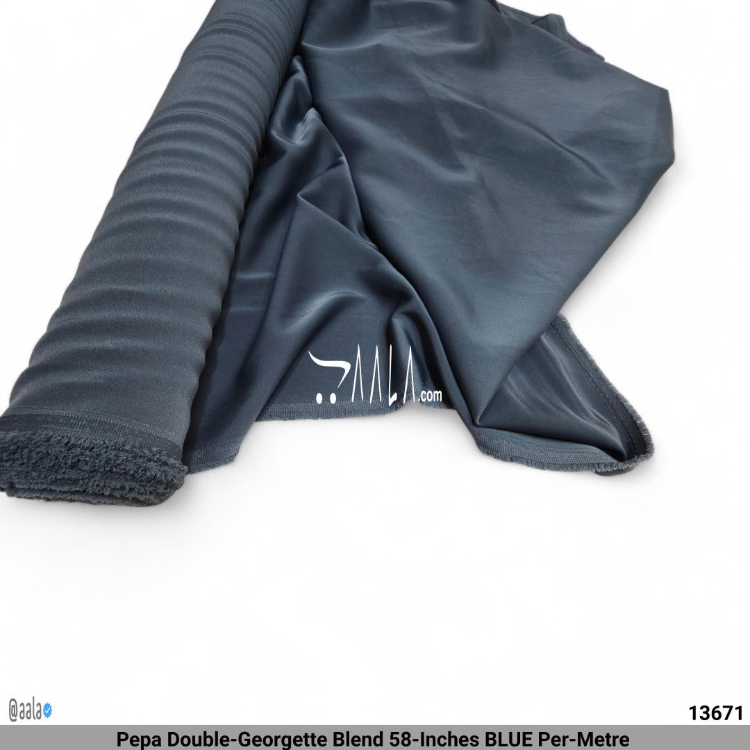 Pepa Double-Georgette Blend 58-Inches BLUE Per-Metre #13671