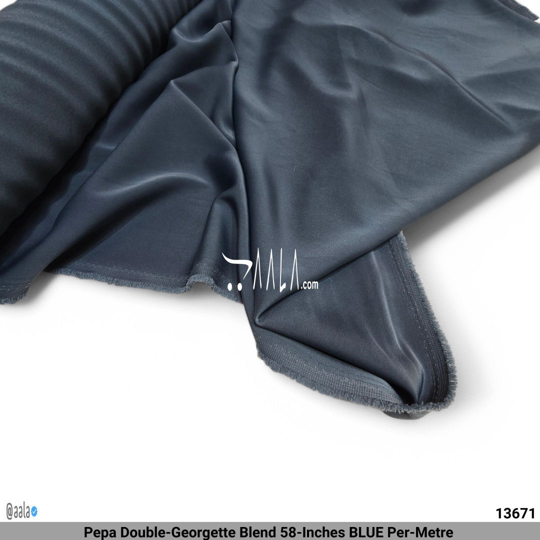Pepa Double-Georgette Blend 58-Inches BLUE Per-Metre #13671