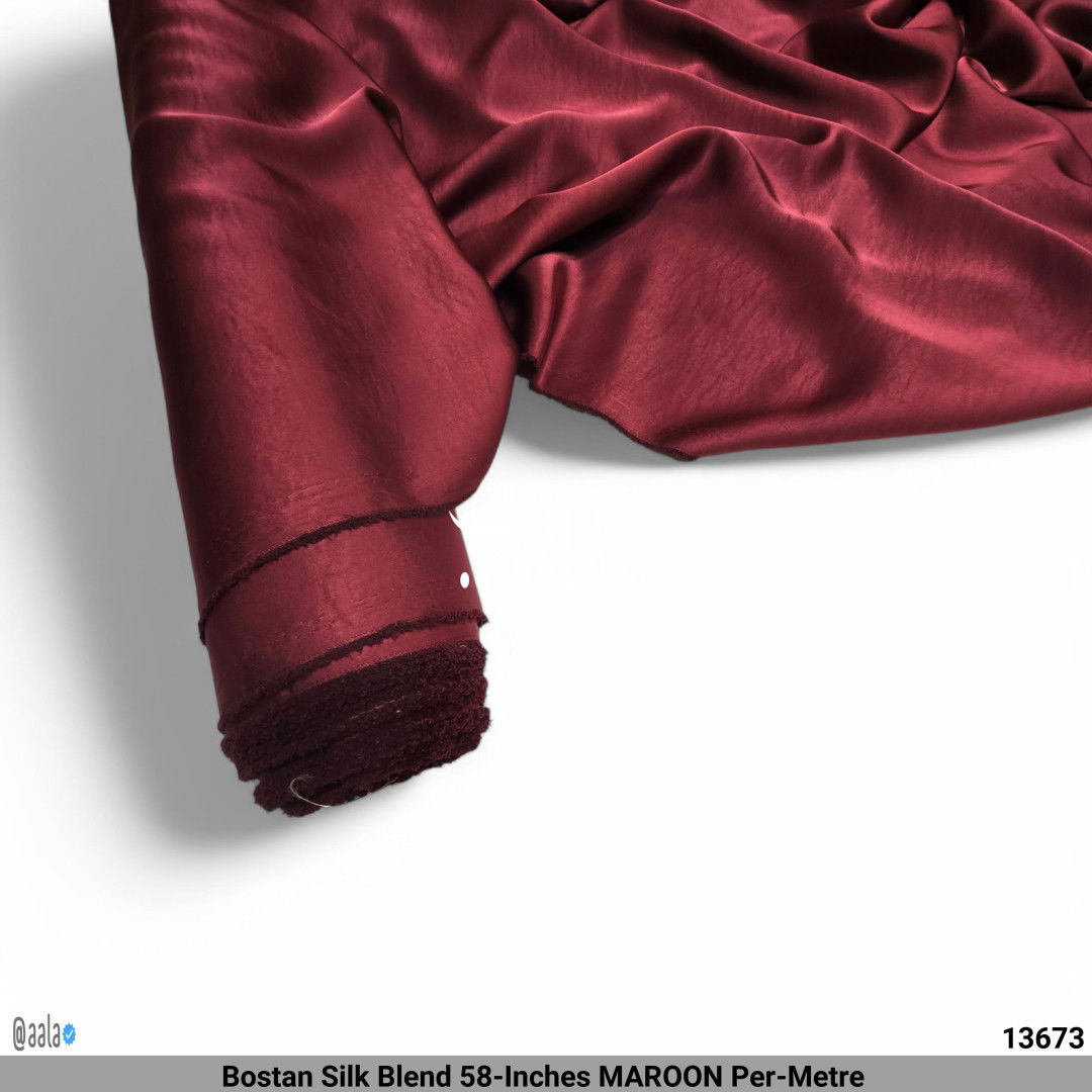 Bostan Silk Blend 58-Inches MAROON Per-Metre #13673