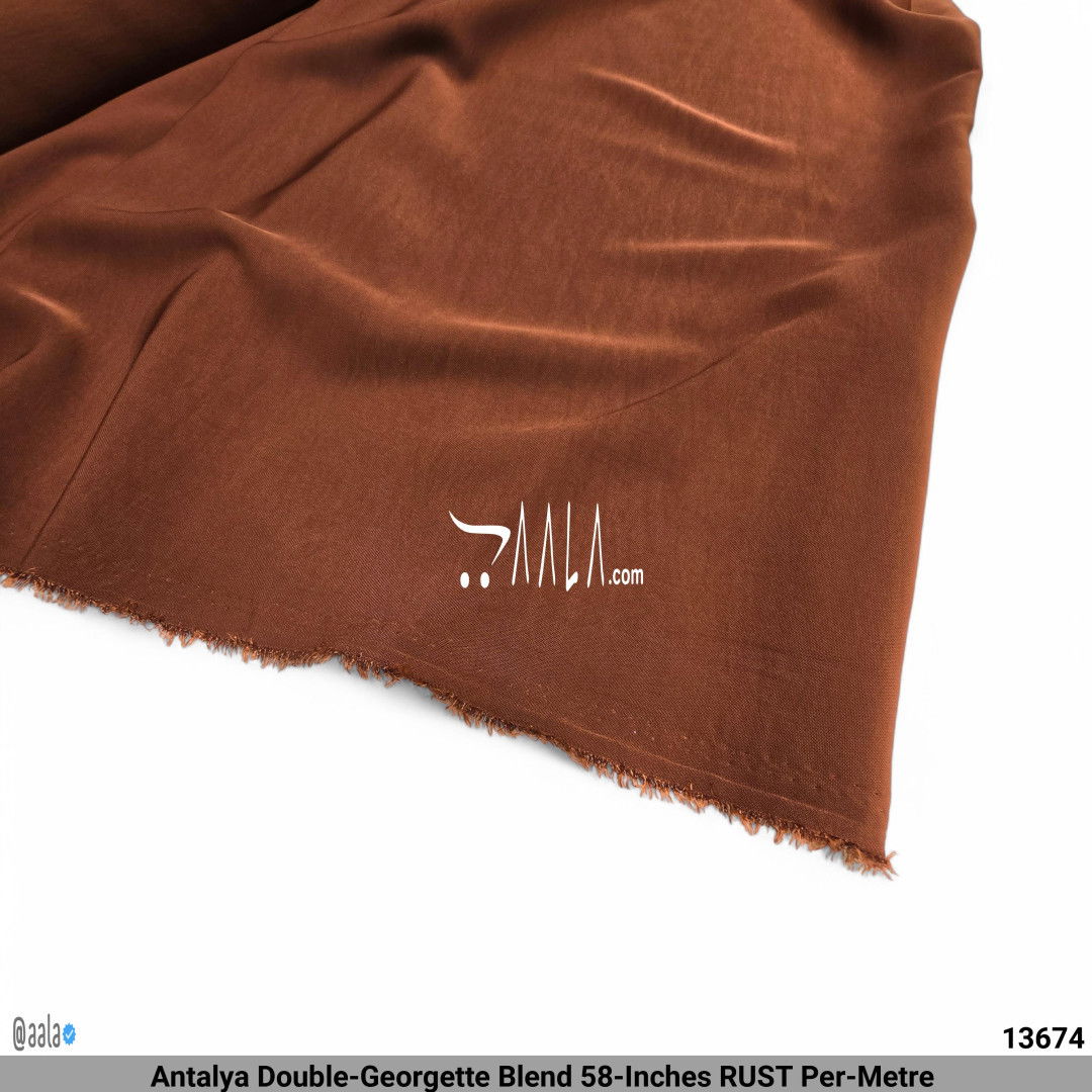 Antalya Double-Georgette Blend 58-Inches RUST Per-Metre #13674