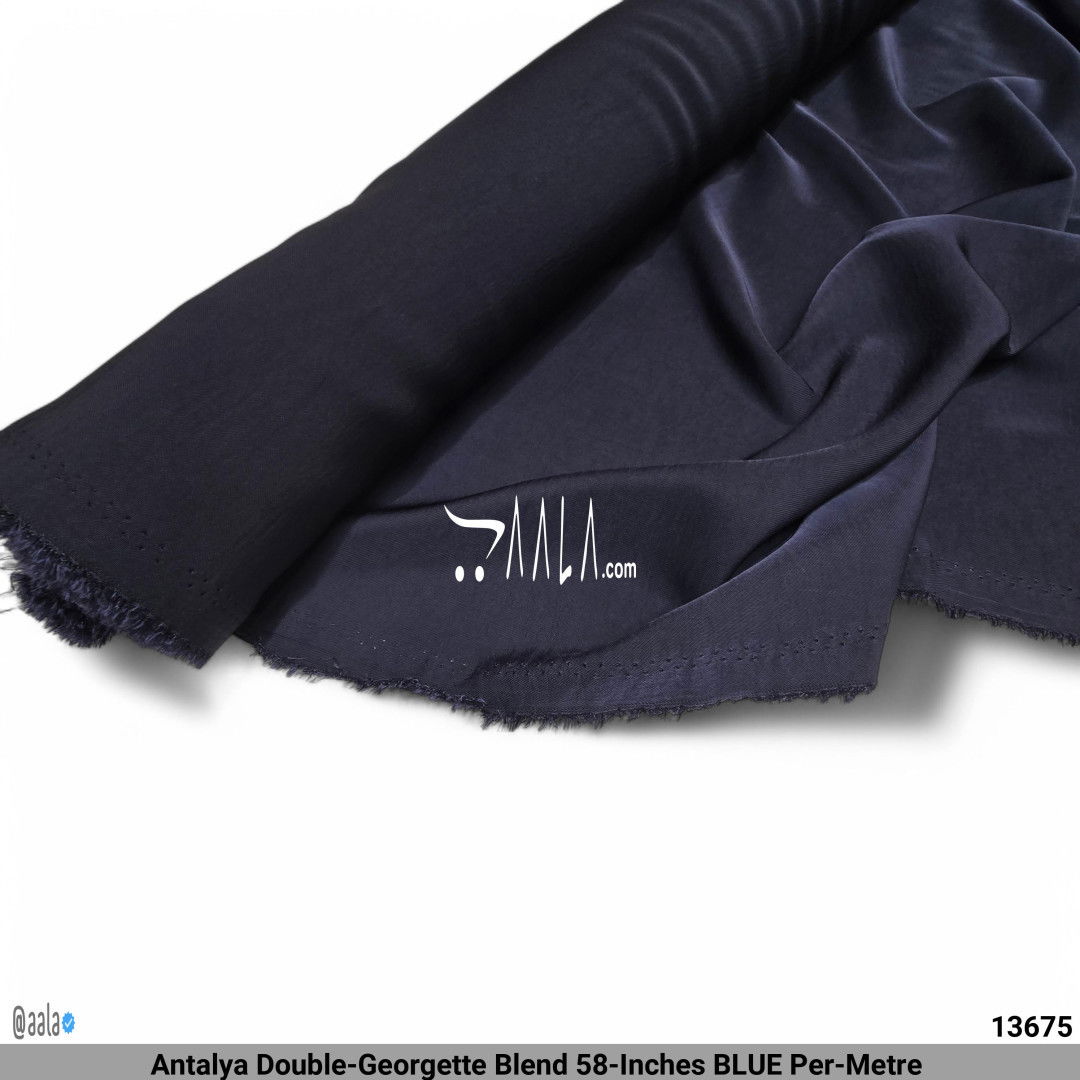 Antalya Double-Georgette Blend 58-Inches BLUE Per-Metre #13675