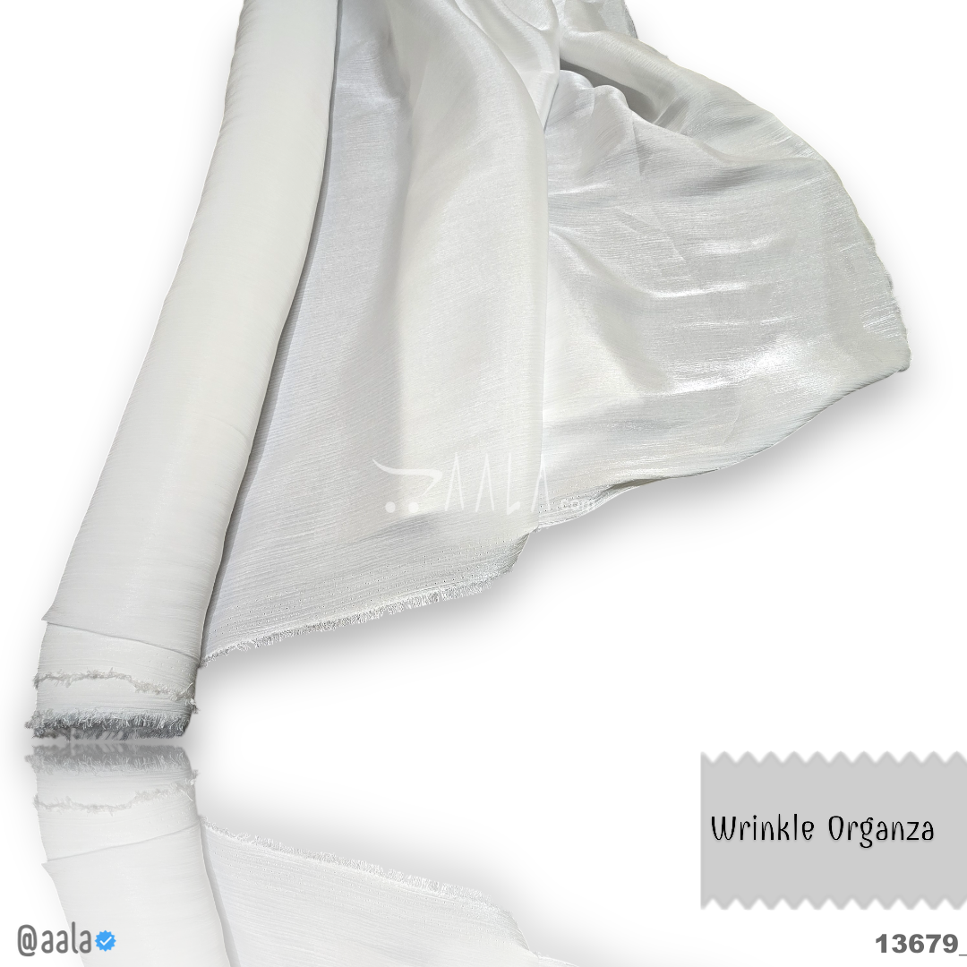 Wrinkle Organza Blend 58-Inches WHITE Per-Metre #13679
