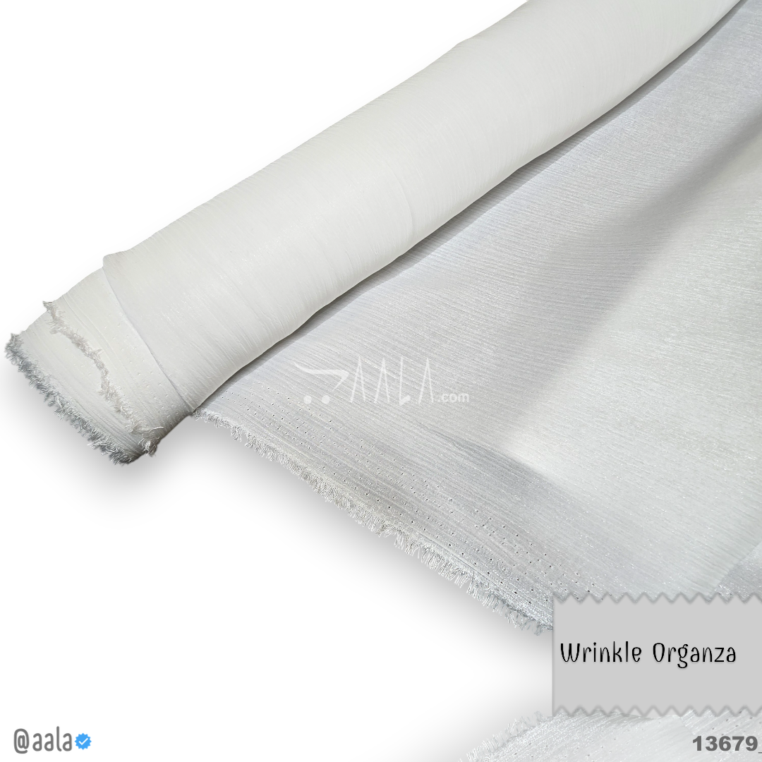 Wrinkle Organza Blend 58-Inches WHITE Per-Metre #13679
