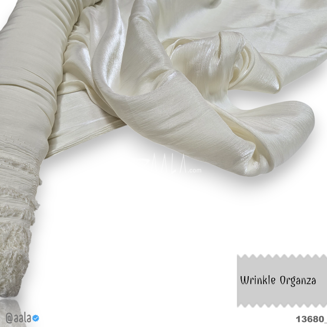 Wrinkle Organza Blend 58-Inches CREAM Per-Metre #13680