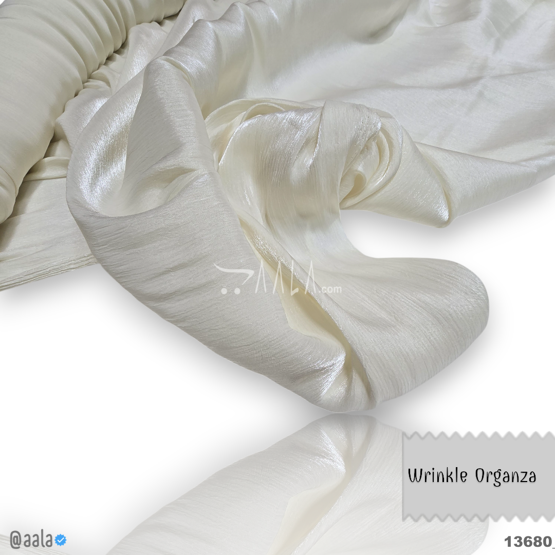 Wrinkle Organza Blend 58-Inches CREAM Per-Metre #13680